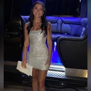 Meshki White Silver Sierra Dress